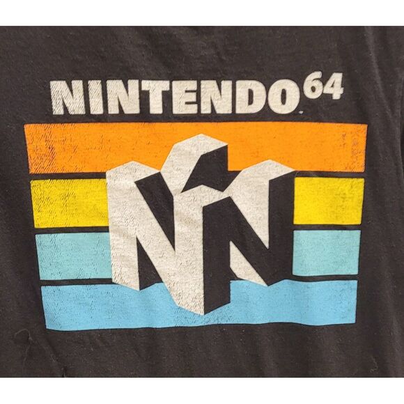 Nintendo 64 Size M Mens N64 Black Logo T Shirt Official Short Sleeve - Picture 1 of 3